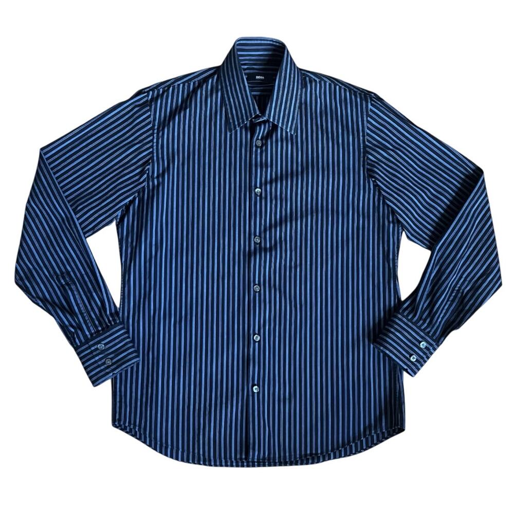 Hugo Boss Shirt in Blue/Black | Size 15.5 (34/35)